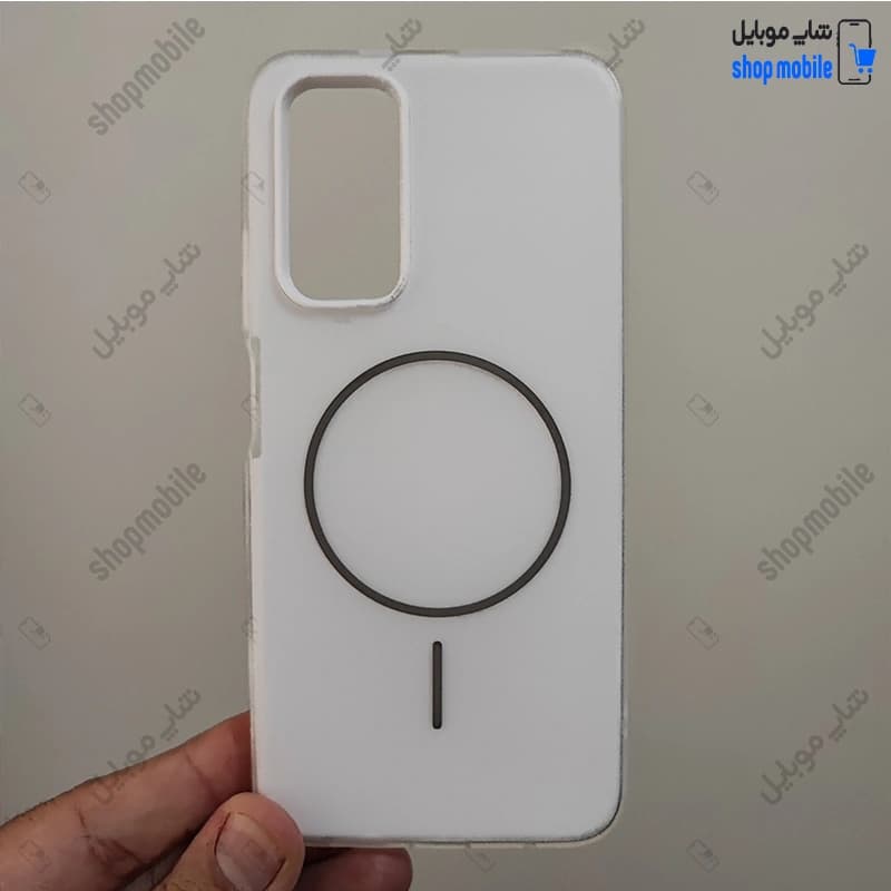 قاب گوشی شیائومی ردمی نوت 11 4G / نوت 11S 4G / نوت 12S (کاور پاستیلی دو تیکه طرح مگ سیف رنگ سفید)