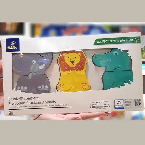 اسباب بازی جورچین چوبی چیبو آلمان طرح حیوانات — تصویر ۹