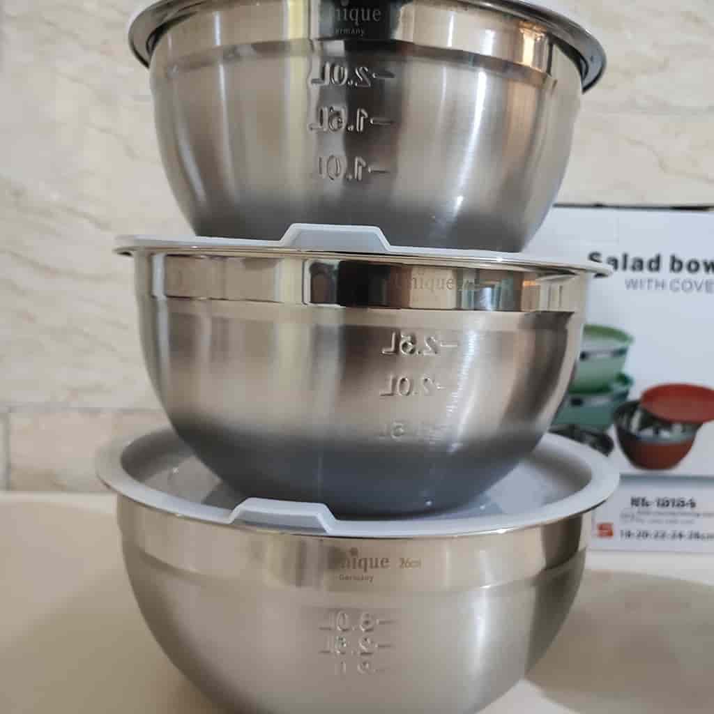 لگن استیل یونیک درب دار 5 عددی KL-19194 — تصویر ۴
