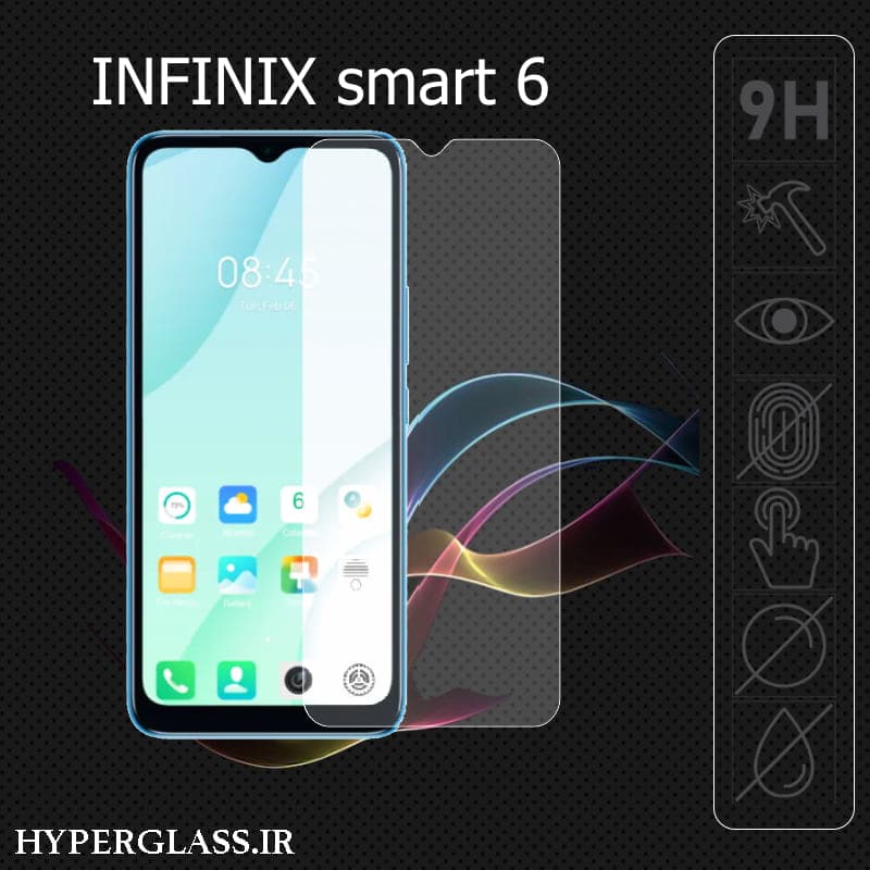 گلس محافظ صفحه نمایش نانو بلک اورجینال گوشی اینفینیکس Infinix Smart 6 — تصویر ۲