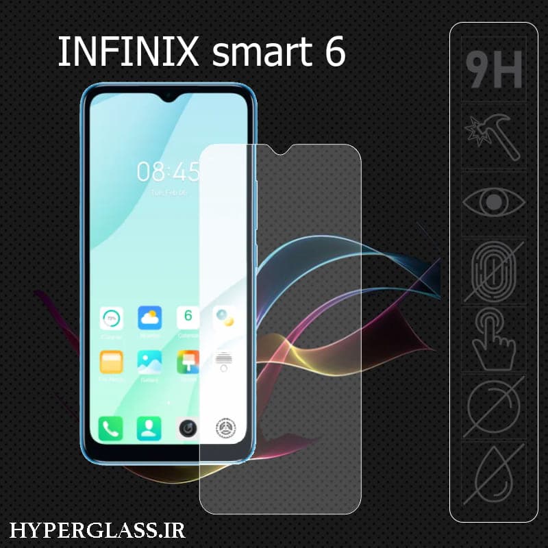 گلس محافظ صفحه نمایش نانو بلک اورجینال گوشی اینفینیکس Infinix Smart 6
