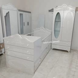 سیسمونی تخت و کمد نوزاد ویترین بوفه سرویس خواب کودک اتاق کودک و بچه پس کرایه — تصویر ۲