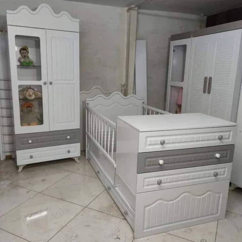 سیسمونی نوزاد تخت بچه کمد نوزاد سرویس خواب جنس کار تمااام ام دی اف پس کرایه