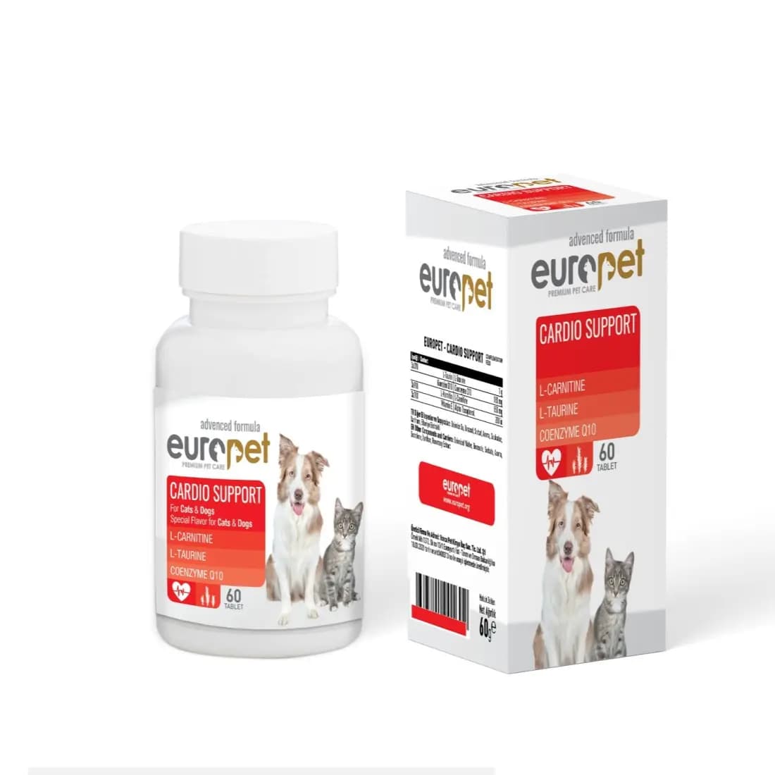 قرص تقویت قلب سگ و گربه Cardio Support یوروپت 60 عددی
