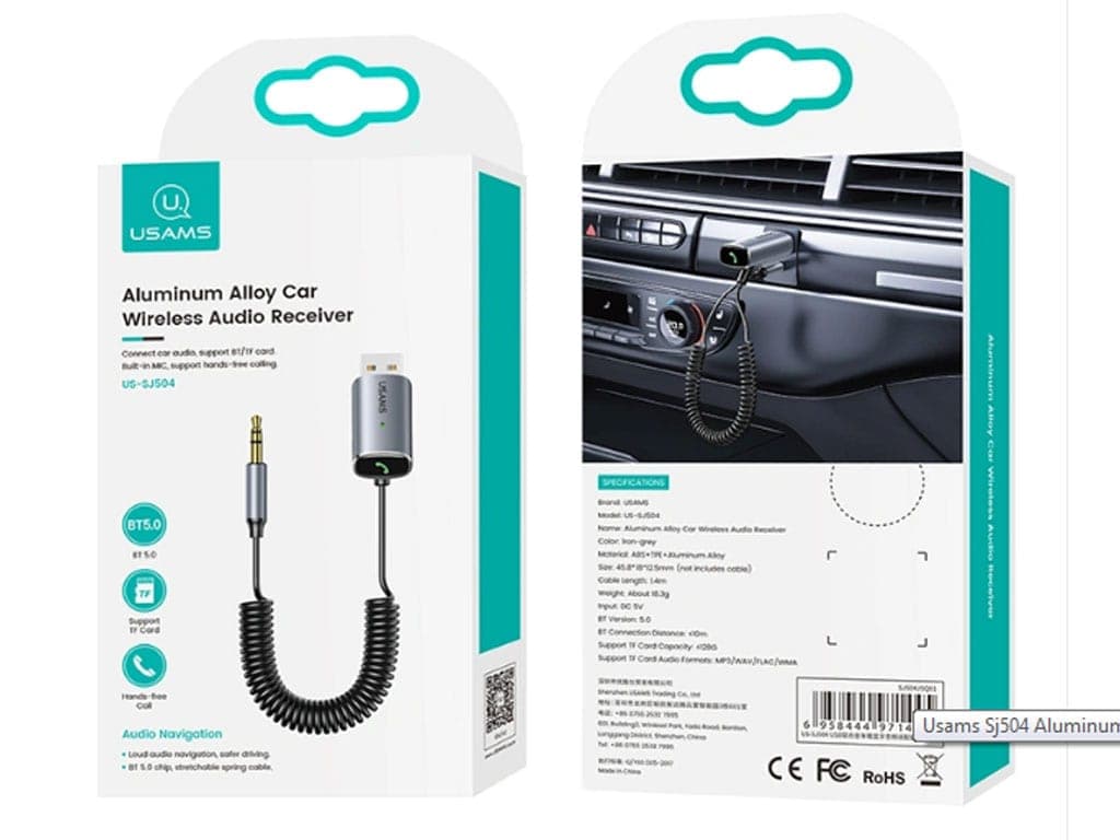 گیرنده صوتی بلوتوثی داخل خودرو یوسمز Usams US-SJ504 USB Car Audio Receiver — تصویر ۴