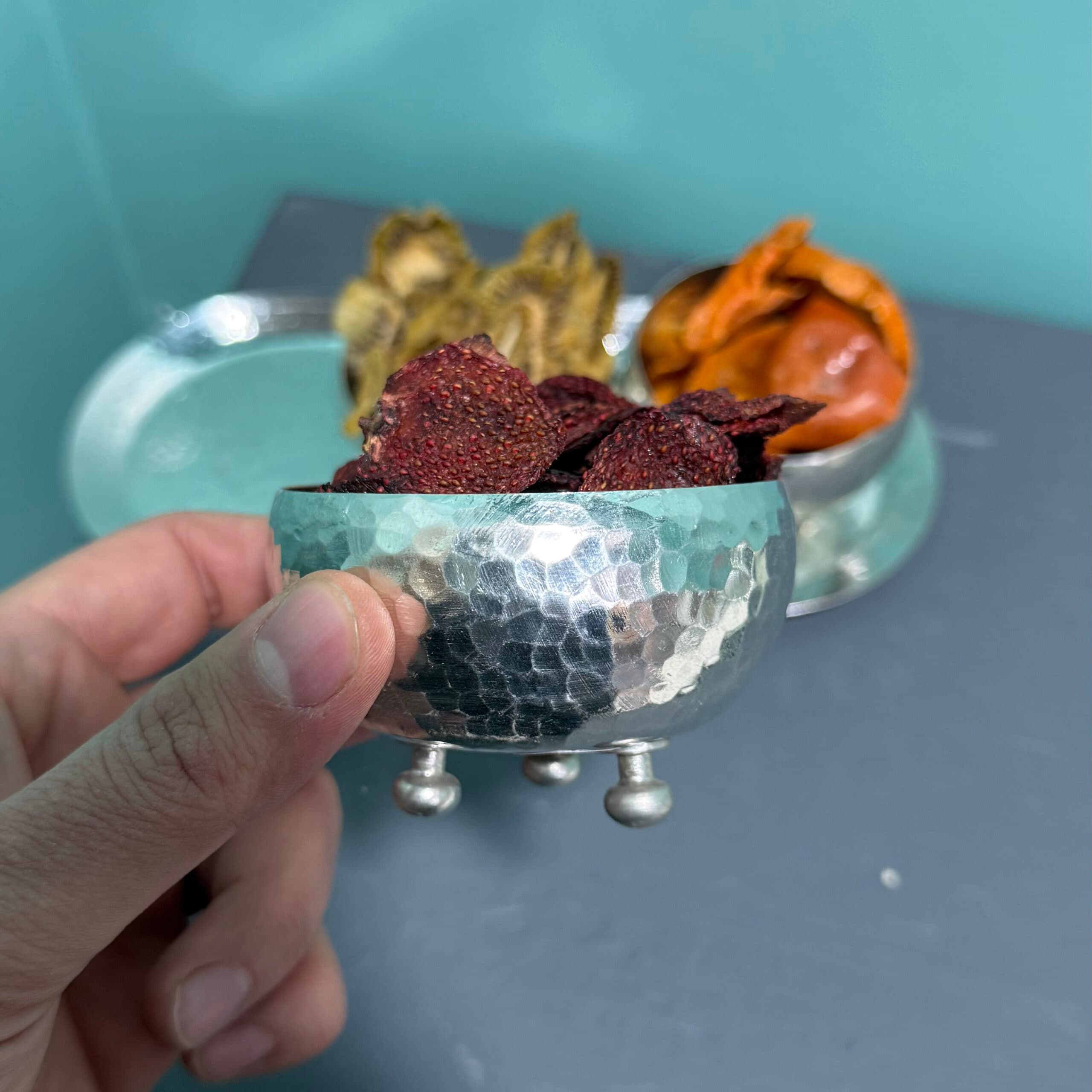اردوخوری مسی سه خانه مینیمال — تصویر ۲