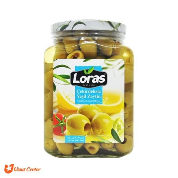 زیتون سبز بدون هسته لوراس 2250 گرم