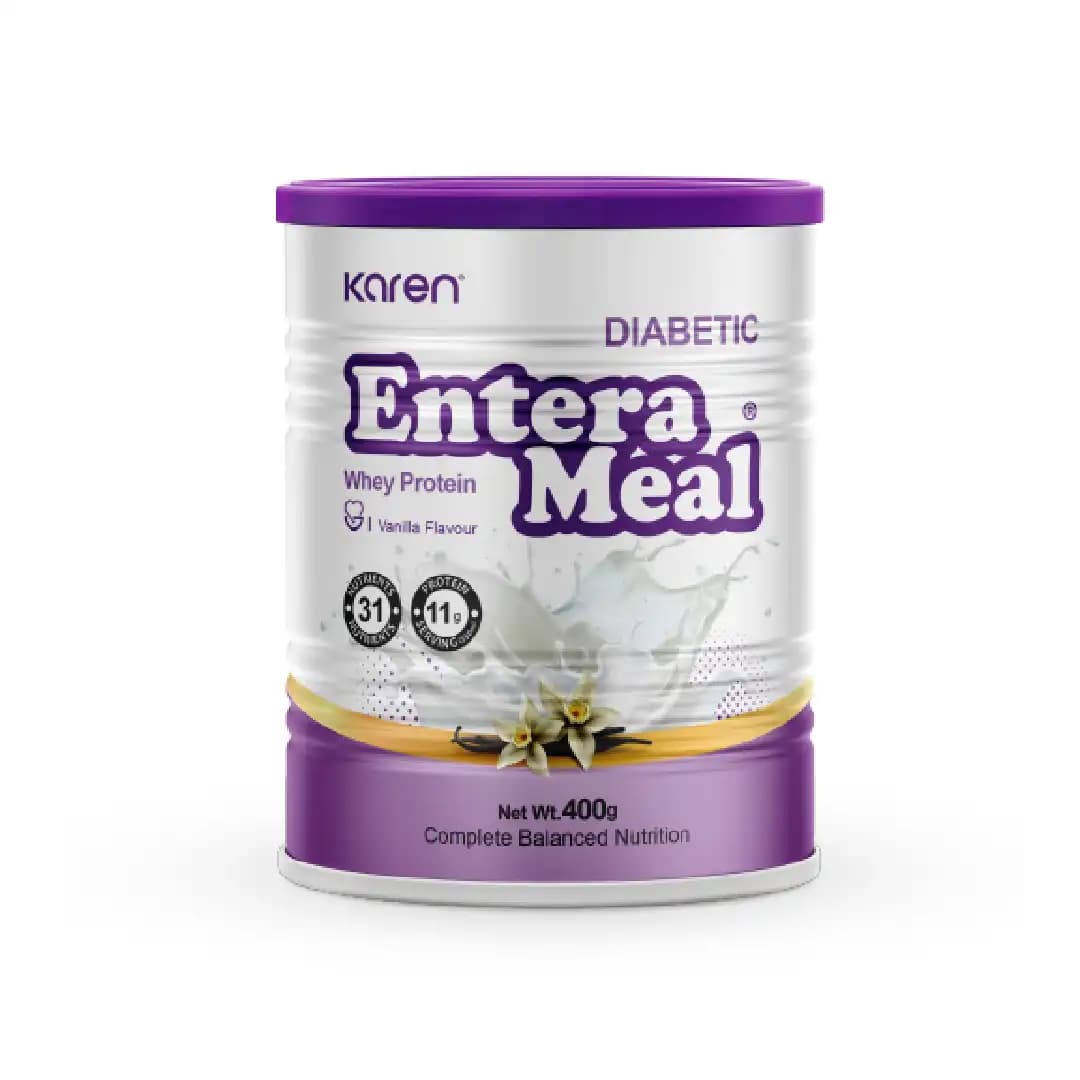 پودر انترامیل دیابتیک کارن با طعم وانیل 400 گرم/Karen Diabetic Entera Meal With Vanilla Flavor 400g