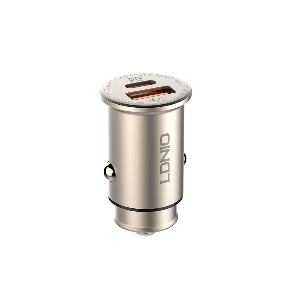شارژر فندکی فست شارژ 2 پورت الدینیو LDNIO C506Q QC4 PD3 30W