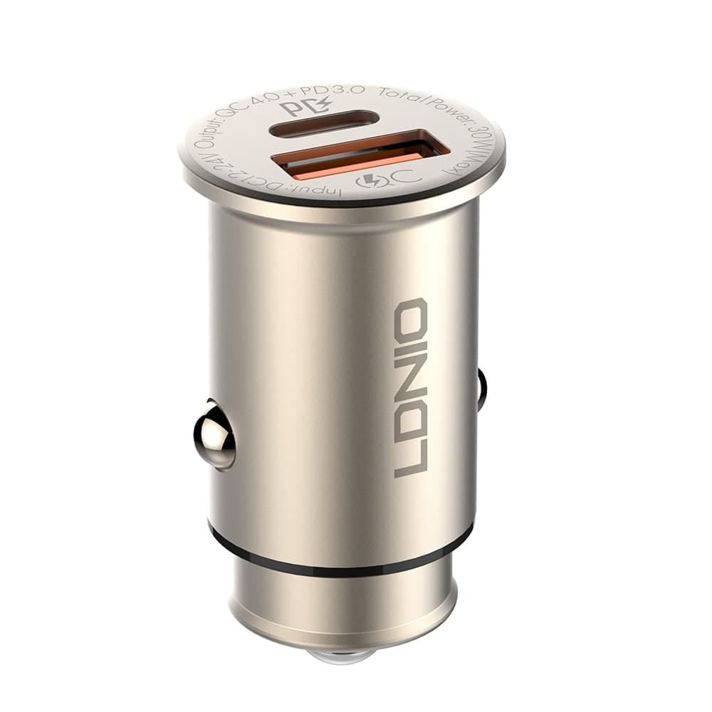 شارژر فندکی فست شارژ 2 پورت الدینیو LDNIO C506Q QC4 PD3 30W — تصویر ۲