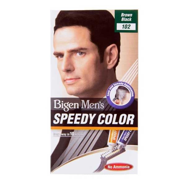 کیت رنگ مو مردانه بیگن BIGEN سری اسپیدی کالر Speedy Color مدل Brown Black قهوه ای تیره شماره 102