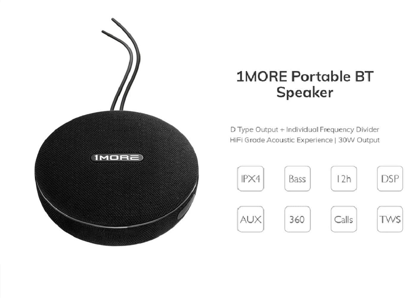 اسپیکر بلوتوث شیائومی وان مور مدل 1More Portable BT Speaker S1001BT DSP توان 30 وات — تصویر ۸