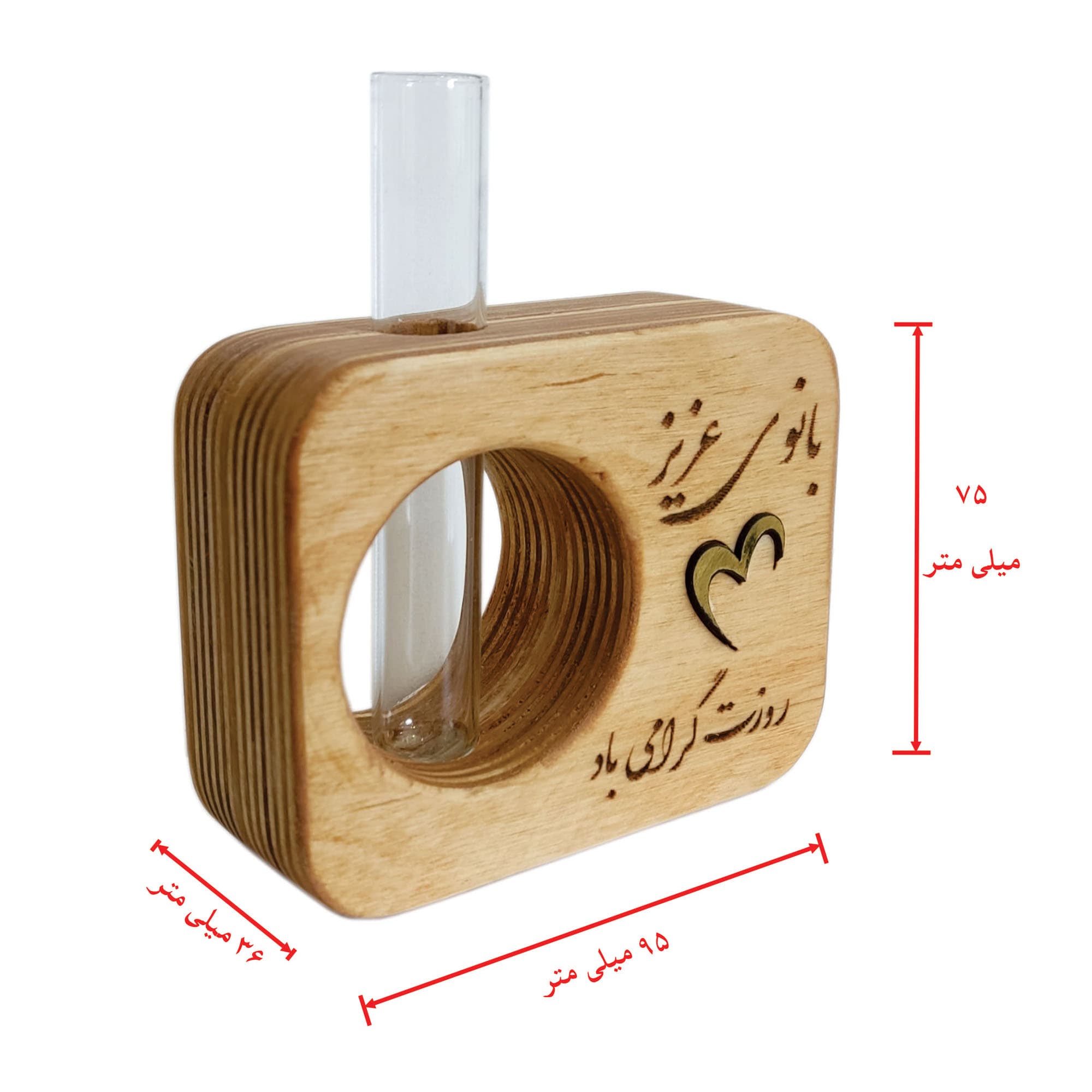 استند گل رومیزی چوبی طرح بانو سایز بزرگ — تصویر ۴