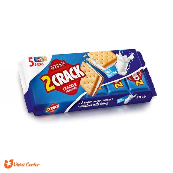 بیسکوئیت کراکر ساندویچی شیر و وانیل روشن 190 گرم