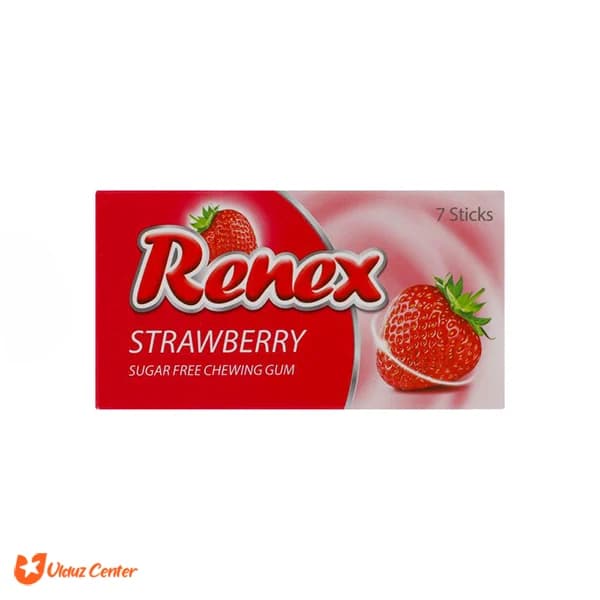 آدامس بدون شکر Renex با طعم توت فرنگی 7 عددی
