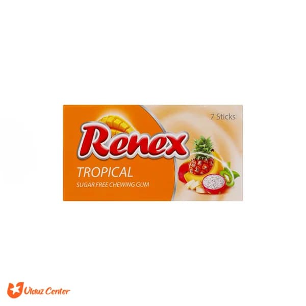 آدامس بدون شکر Renex با طعم استوایی 7 عددی