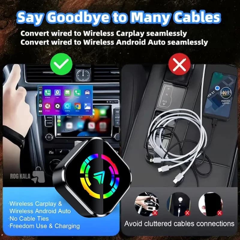 مبدل Wireless CarPlay و Android Auto Q1A | تبدیل سیمی به بی‌سیم — تصویر ۷
