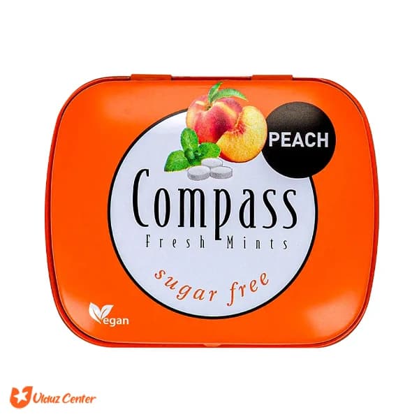 خوشبو کننده دهان Compass بدون شکر با طعم هلو 14 گرم
