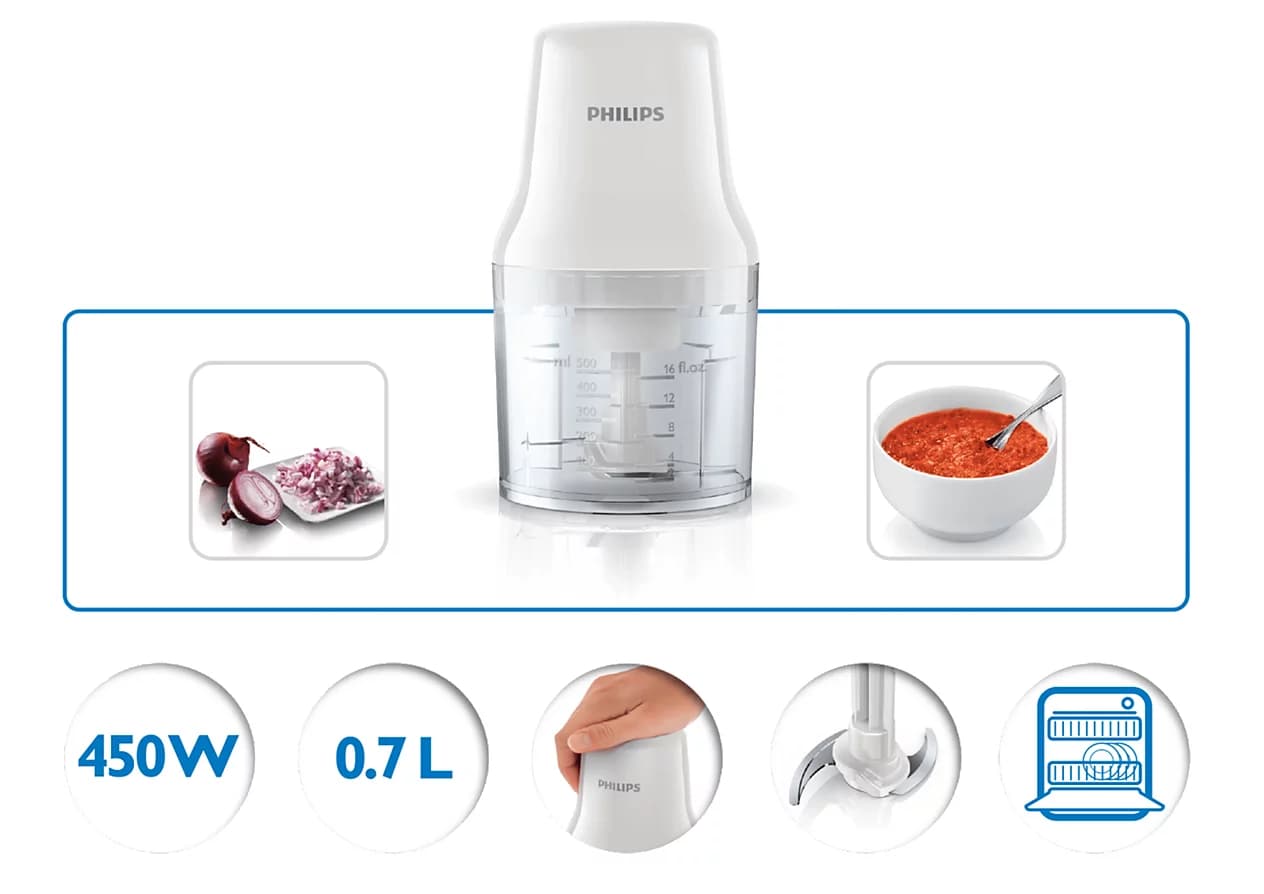 خردکن برقی فیلیپس مدل HR1393 توان 450 وات ظرفیت 0.7 لیتر (کالا اصل) — تصویر ۴