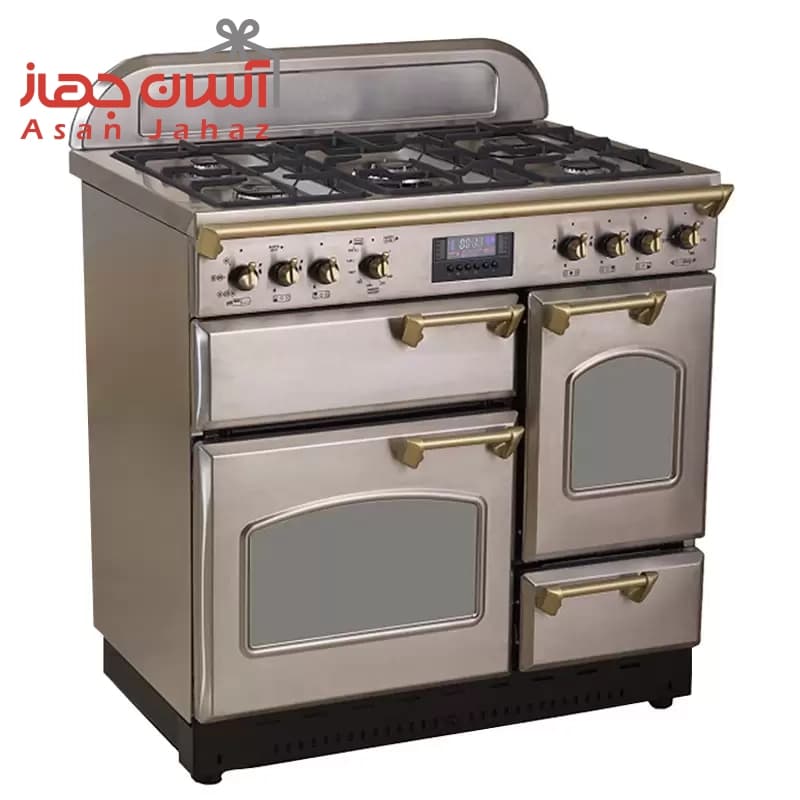 اجاق گاز چهار فر تاکنو مدل فالکون دستگیره کروم [تایمر لمسی]