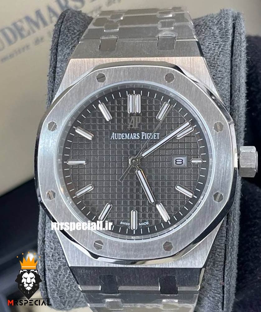 ساعت اودمار پیگه رویال اوک مردانه استیل کوارتز صفحه طوسی AUDEMARS PIGUET ROYAL Oak 020275 — تصویر ۳