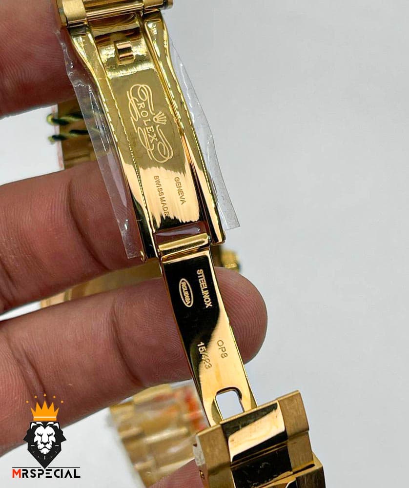 ساعت مردانه رولکس مدل دیتونا کوارتز فول دیت طلایی صفحه مشکی 020245 ROLEX DAYTONA — تصویر ۵