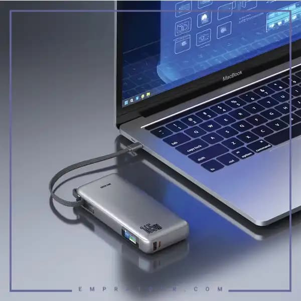 پاروبانک 165 وات 20000 با کابل تایپ سی گرین لاین GNTRX20P165GY — تصویر ۲