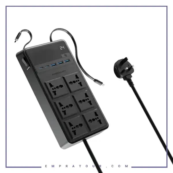 چندراهی برق 2500 وات به همراه کابل جمع شونده پاورولوژی PWCUQC030 — تصویر ۲