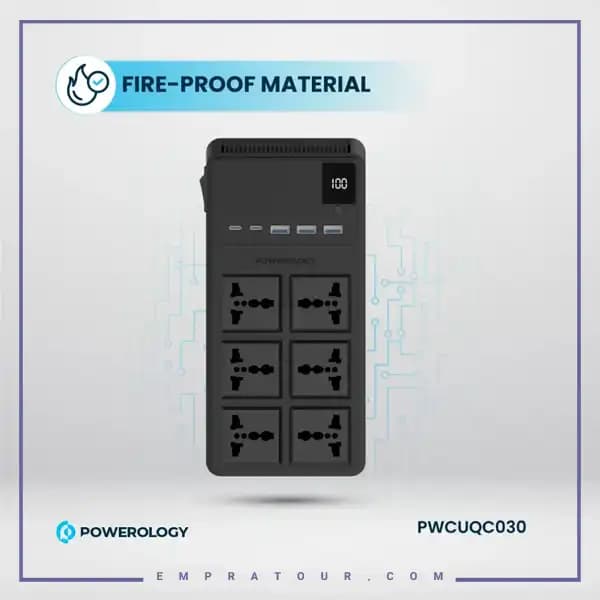 چندراهی برق 2500 وات به همراه کابل جمع شونده پاورولوژی PWCUQC030 — تصویر ۸