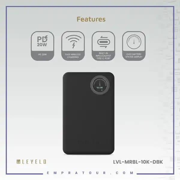 پاوربانک وایرلس 10000 لولو LVLMRBL10KORG — تصویر ۷