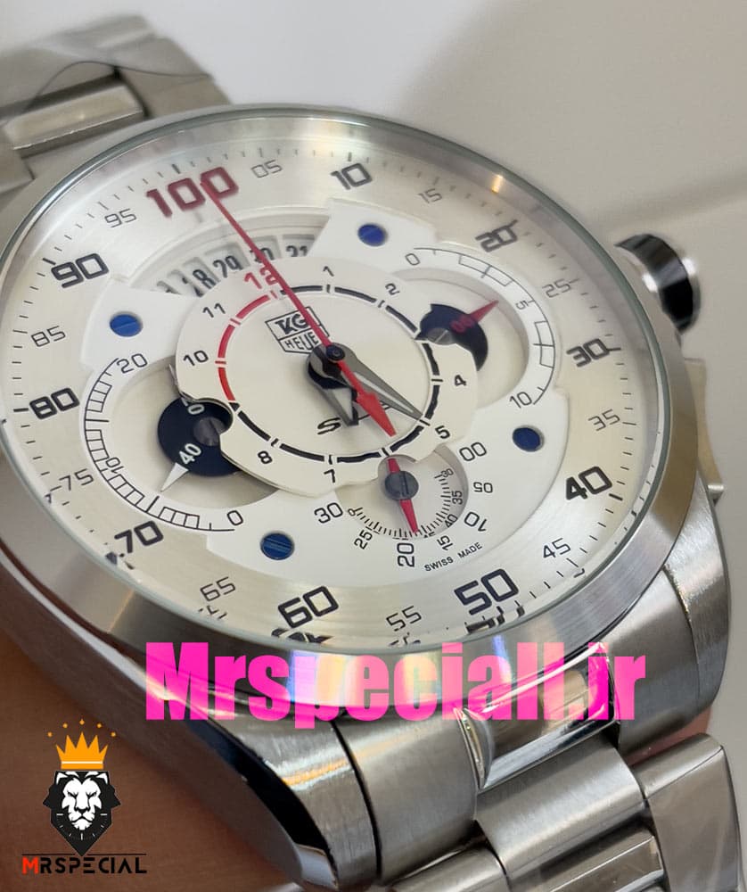 ساعت تگ هویر مردانه مدل مرسدس بنز کرنوگراف استیل صفحه سفید Tag Heuer sls 020196 — تصویر ۵