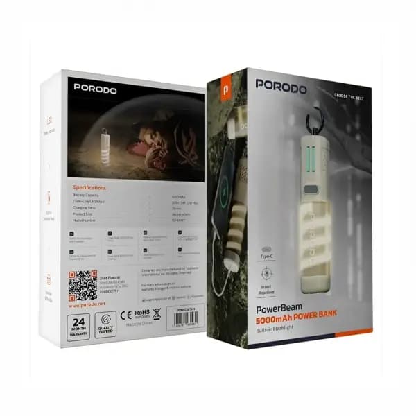 پاوربانک 5000 همراه با حشره کش و چراغ قوه پرودو PDNDC017KH — تصویر ۵