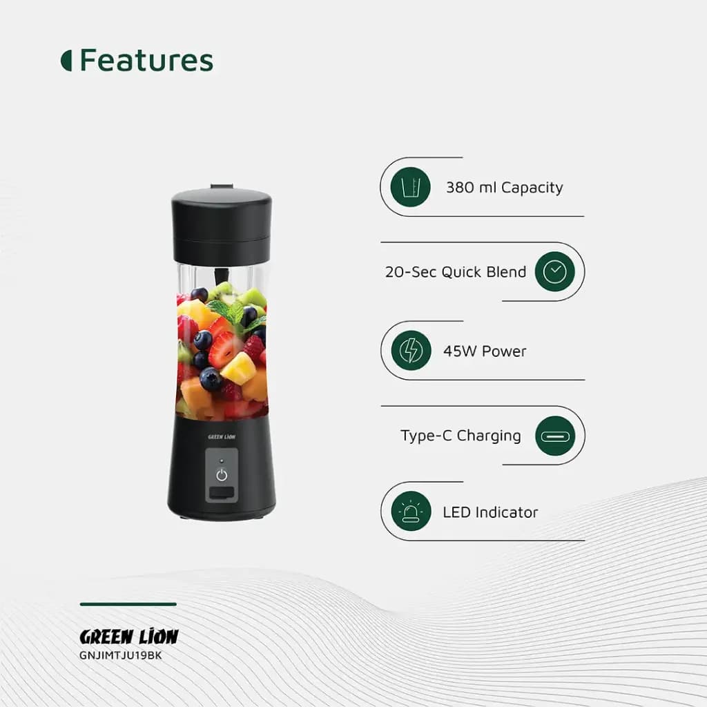 مخلوط کن شارژی گرین لاین GNJIMTJU19BK — تصویر ۱۱