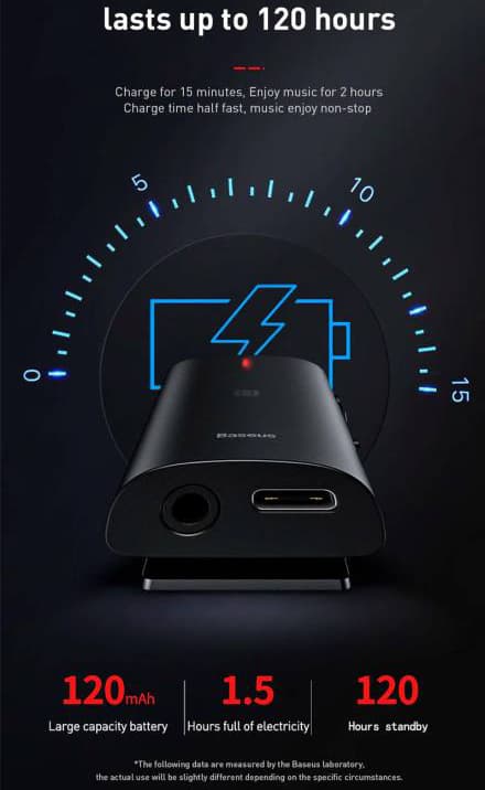 گیرنده صوتی بلوتوثی بیسوس Baseus BA03 Immersive Virtual 3D Wireless Audio Receiver NGBA03-01 — تصویر ۵