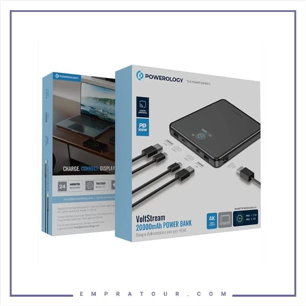 پاور بانک 20000 و هابHDMI پاورولوژی PPBCHA89BK — تصویر ۶