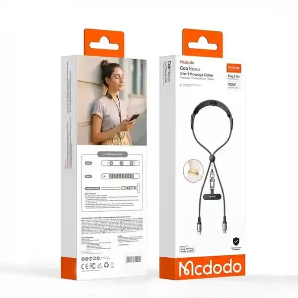 کابل شارژ دوسر تایپ سی و ماساژور گردن مکدودو CA-658 — تصویر ۵