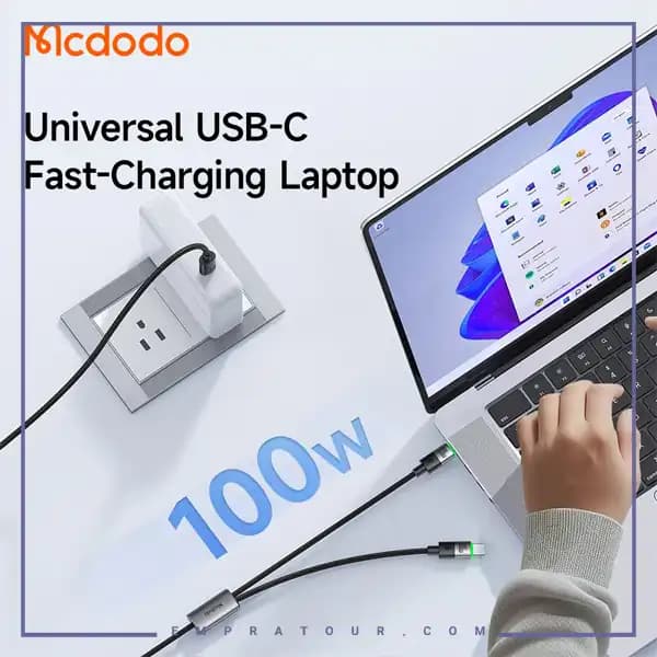 کابل شارژ چند سر تایپ سی 100 وات 1.5 متر مک دودو CA-6740 — تصویر ۲