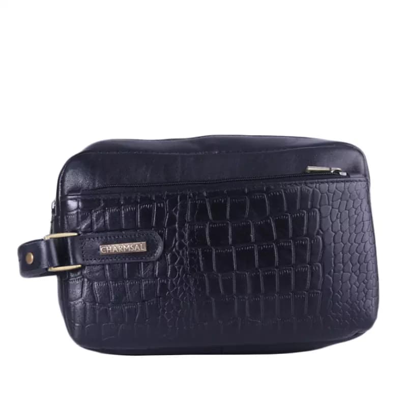 شوز بگ چرم چرمسال طرح پوست مار مشکی B 944/1