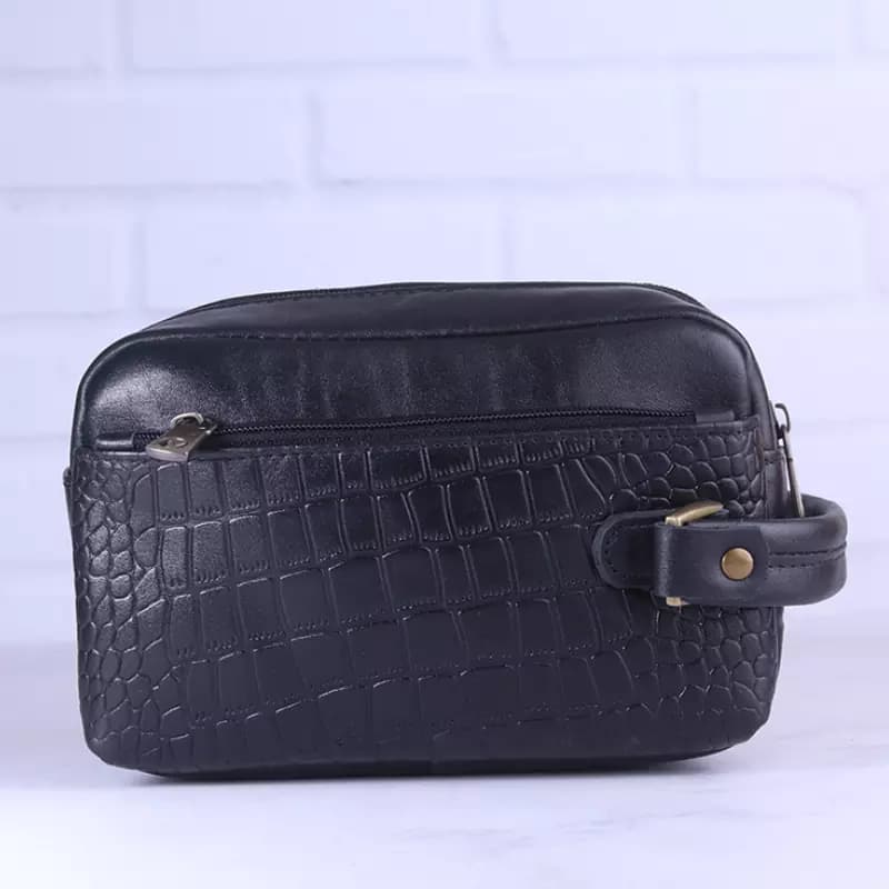 شوز بگ چرم چرمسال طرح پوست مار مشکی B 941/1 — تصویر ۳