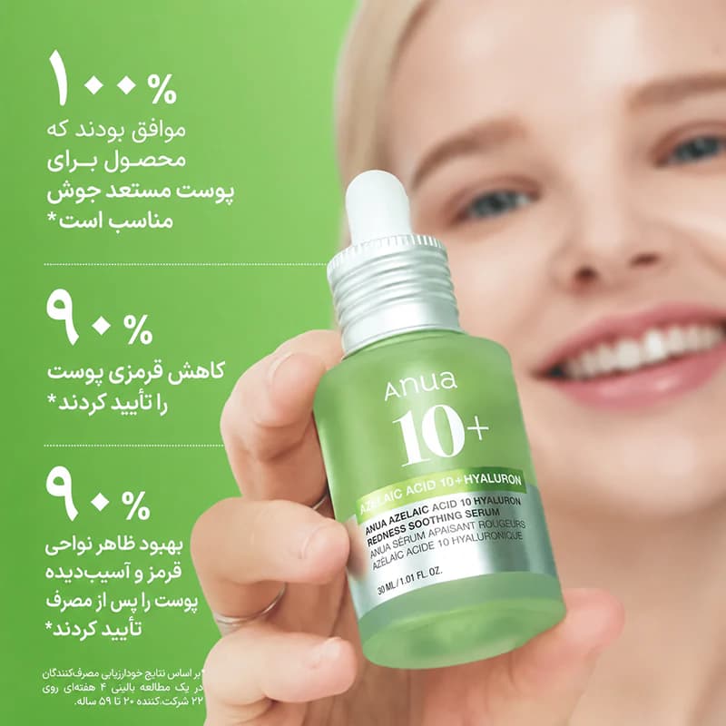 سرم آزلائیک اسید آنوا سبز ضد جوش و لک 30 میل اصل کره جنوبی — تصویر ۶
