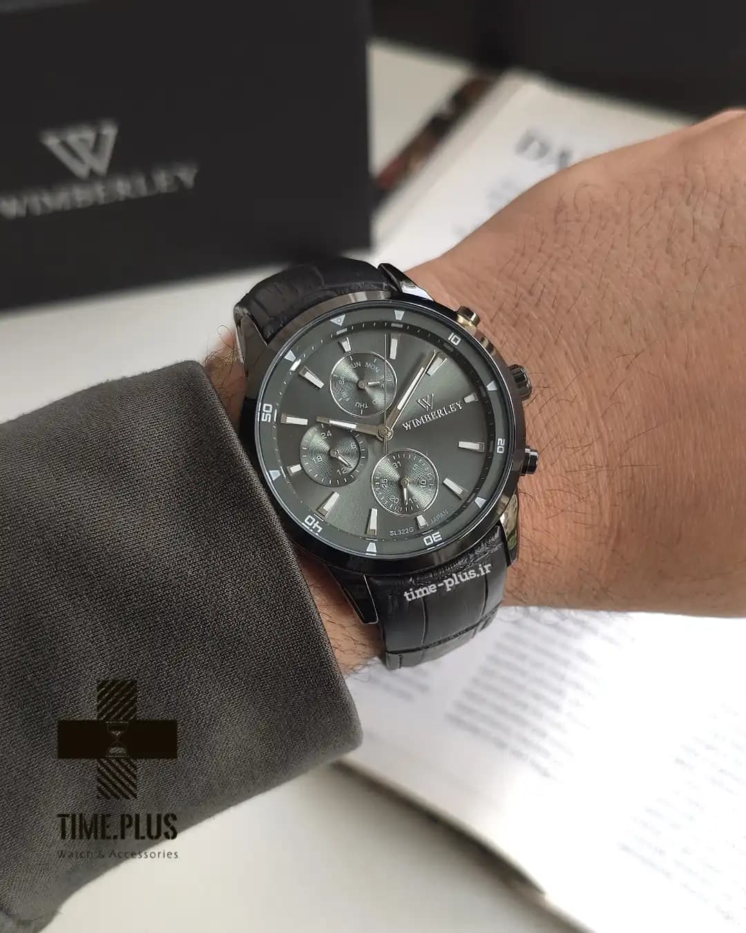 ساعت مچی ویمبرلی مردانه چرم مشکی صفحه بنفش WB-SL322G-A2 — تصویر ۵