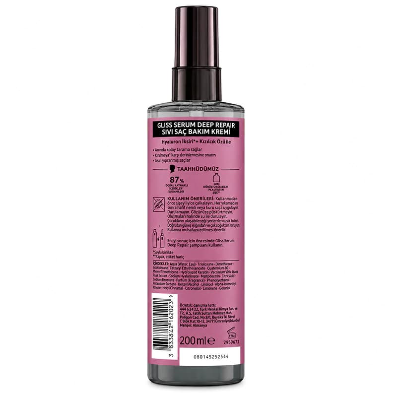اسپری دو فاز گلیس بنفش Serum Deep Repair اصل 200 میل — تصویر ۲
