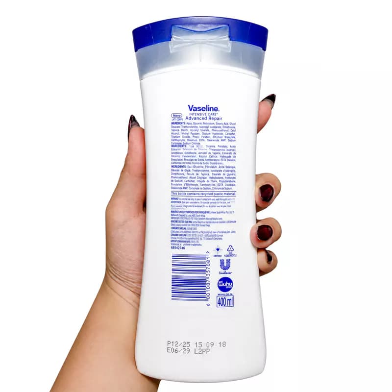 لوسیون بدن وازلین سفید Advanced Repair برای پوست خشک 400ml — تصویر ۳