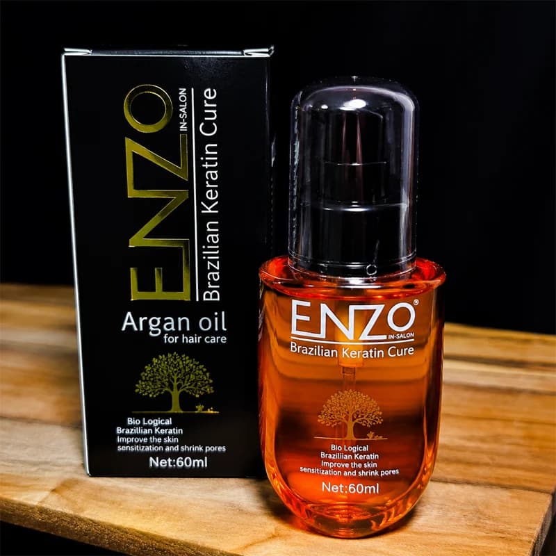روغن آرگان انزو ENZO اصل حاوی کراتین حجم ۶۰ میل — تصویر ۲