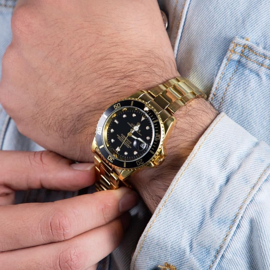 ساعت مچی عقربه ای طرح GOLDEN ROLEX مدل 2875 — تصویر ۲