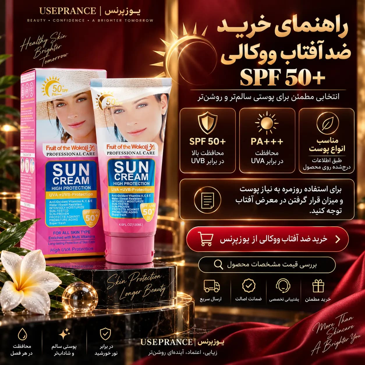 ضد آفتاب ووکالی SPF 50+؛ محافظت بالا برای انواع پوست — تصویر ۲