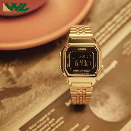 ساعت مچی کاسیو فلزی طلایی دیجیتالی LA680WGA-1BDF — تصویر ۸