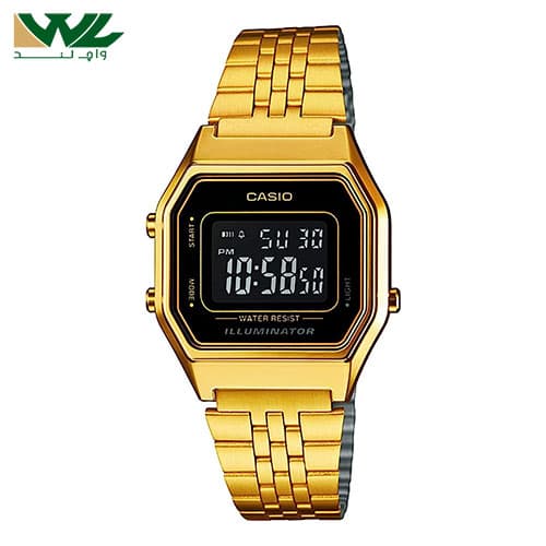 ساعت مچی کاسیو فلزی طلایی دیجیتالی LA680WGA-1BDF — تصویر ۲