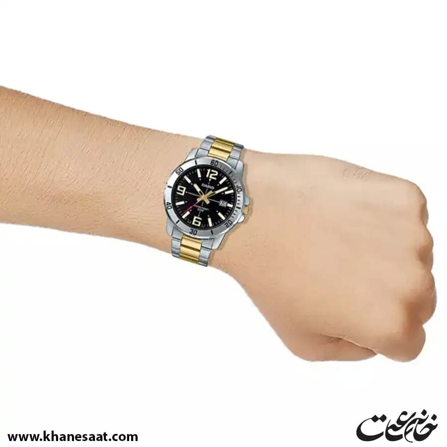 ساعت مچی کاسیو مردانه فلزی نقره ای طلایی MTP-VD01SG-1BVUDF — تصویر ۹