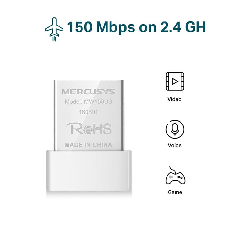 دانگل شبکه USB بی‌سیم 150Mbps مرکوسیس مدل MW150US — تصویر ۴